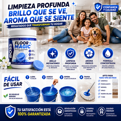 BOSS Floor Magic™ – Limpia, Desinfecta y Da Brillo en Segundos