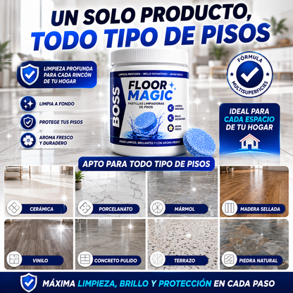 BOSS Floor Magic™ – Limpia, Desinfecta y Da Brillo en Segundos