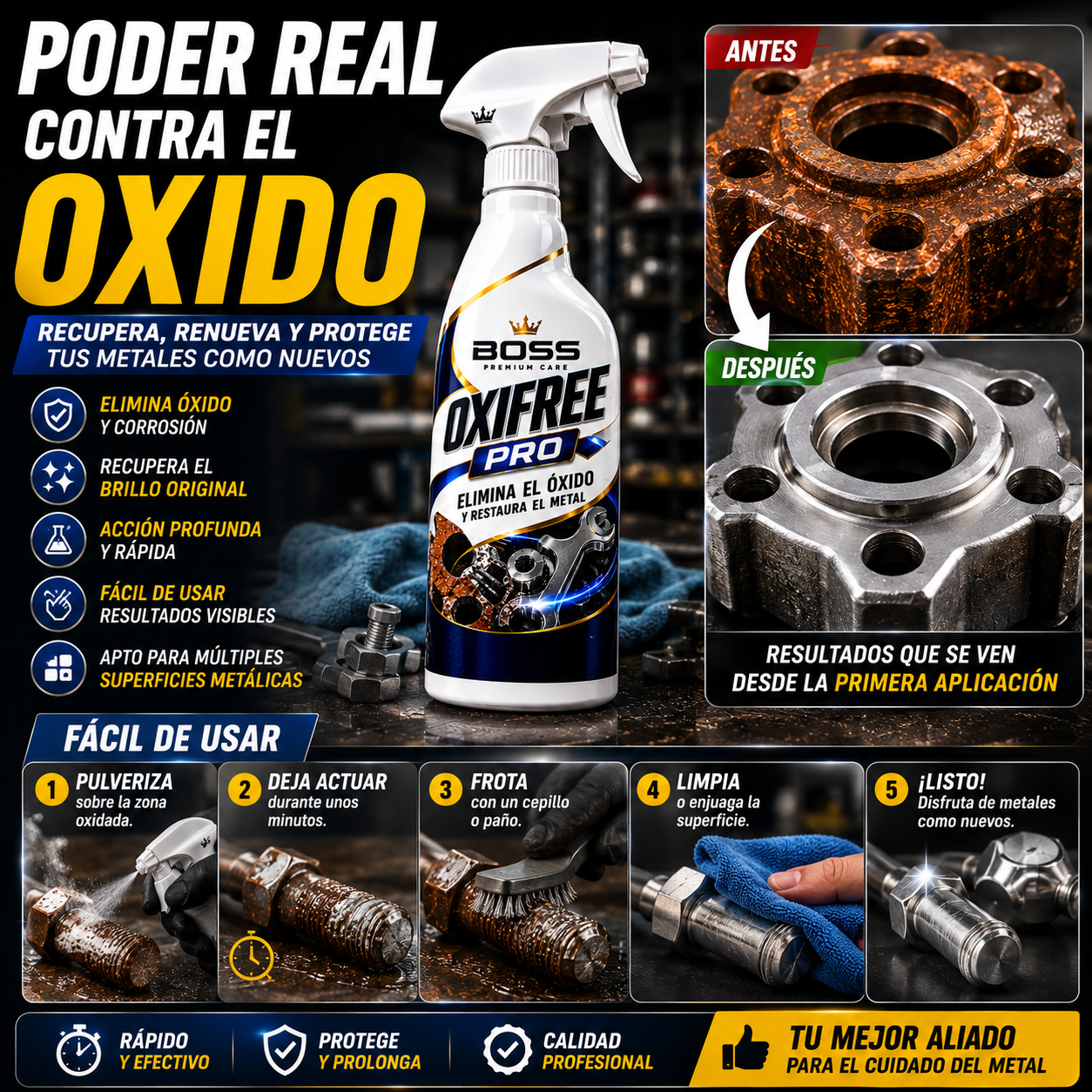 👑BOSS OxiFree Pro | Elimina el Óxido y Restaura el Metal