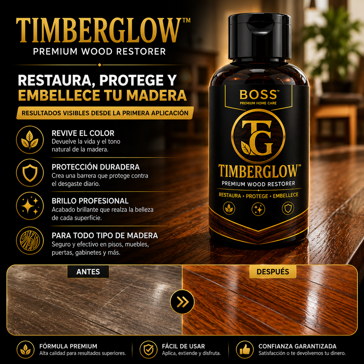 BOSS TIMBERGLOW™ – Restaura el Brillo y Color Original de tu Madera