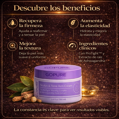 GoPure Cream-Recupera la firmeza de tus brazos y cuello sin cirugía