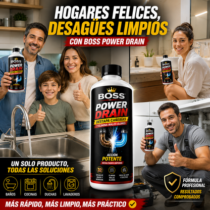 BOSS POWER DRAIN - DESTAPA CAÑERÍAS Y ELIMINA MALOS OLORES