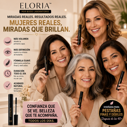 ELORIA™ – Hasta 3X Más Longitud y Volumen Mientras Cuida tus Pestañas