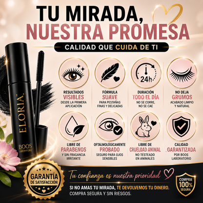 ELORIA™ – Hasta 3X Más Longitud y Volumen Mientras Cuida tus Pestañas
