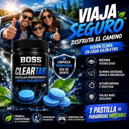 BOSS CLEARTAB™ –  PASTILLAS EFERVESENTES LIMPIA PARABRISAS