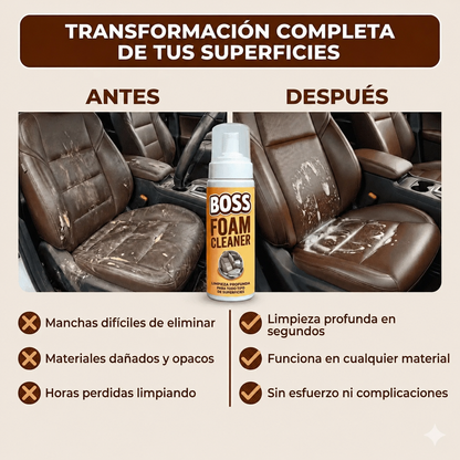 Boss FoamCleaner™ | Elimina manchas imposibles al instante sin esfuerzo