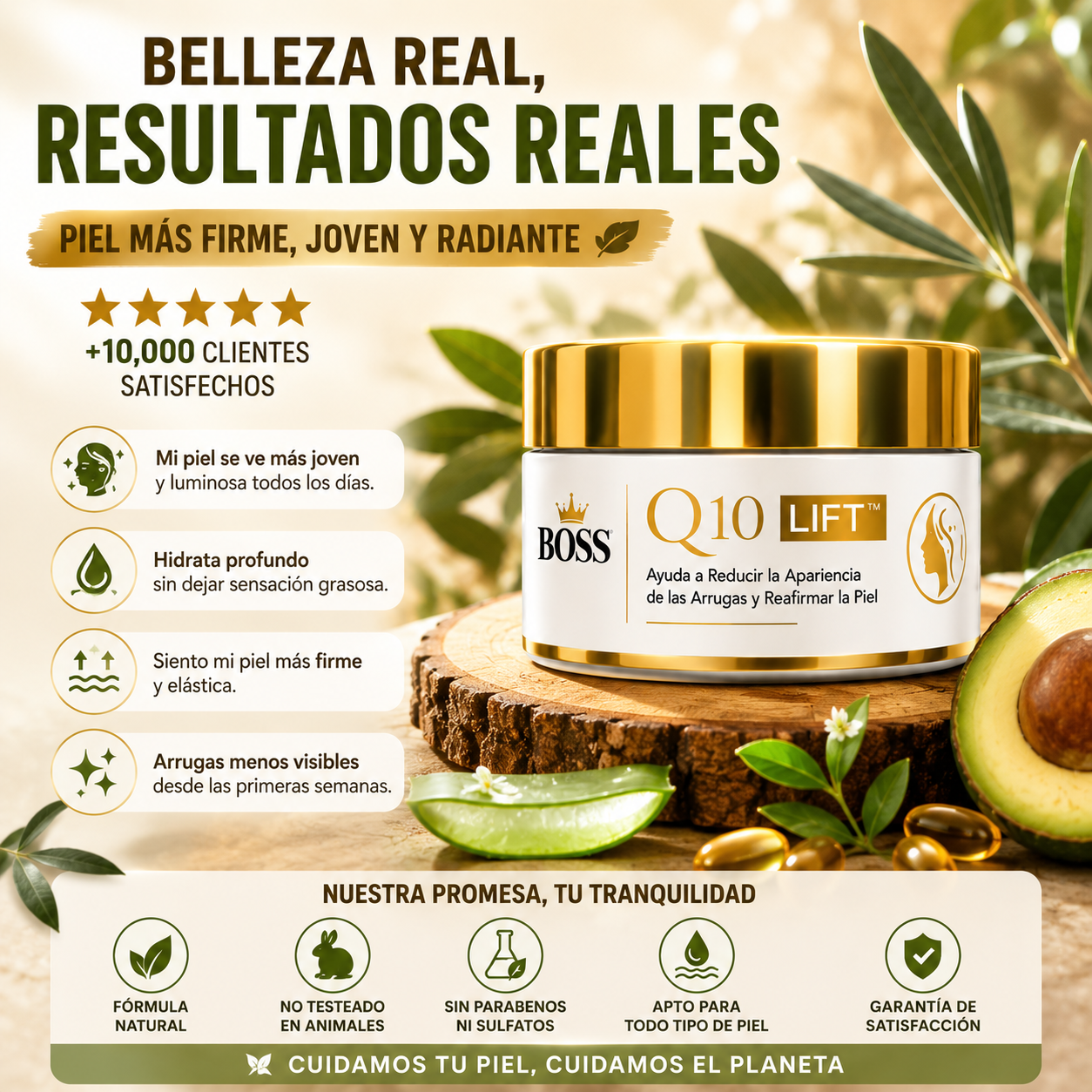 BOSS Q10 LIFT™ – Ayuda a Reducir la Apariencia de las Arrugas y Reafirmar la Piel