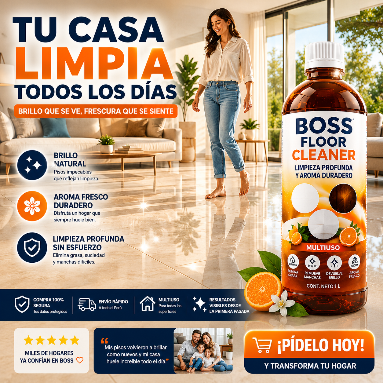 Boss Floor Cleaner-Limpieza Profesional Para Tu Hogar