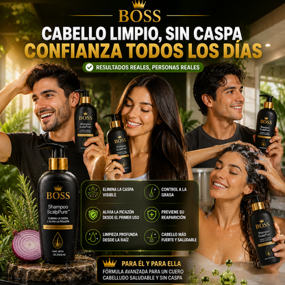 Shampoo ScalpPure™ – Elimina la Caspa y Alivia la Picazón
