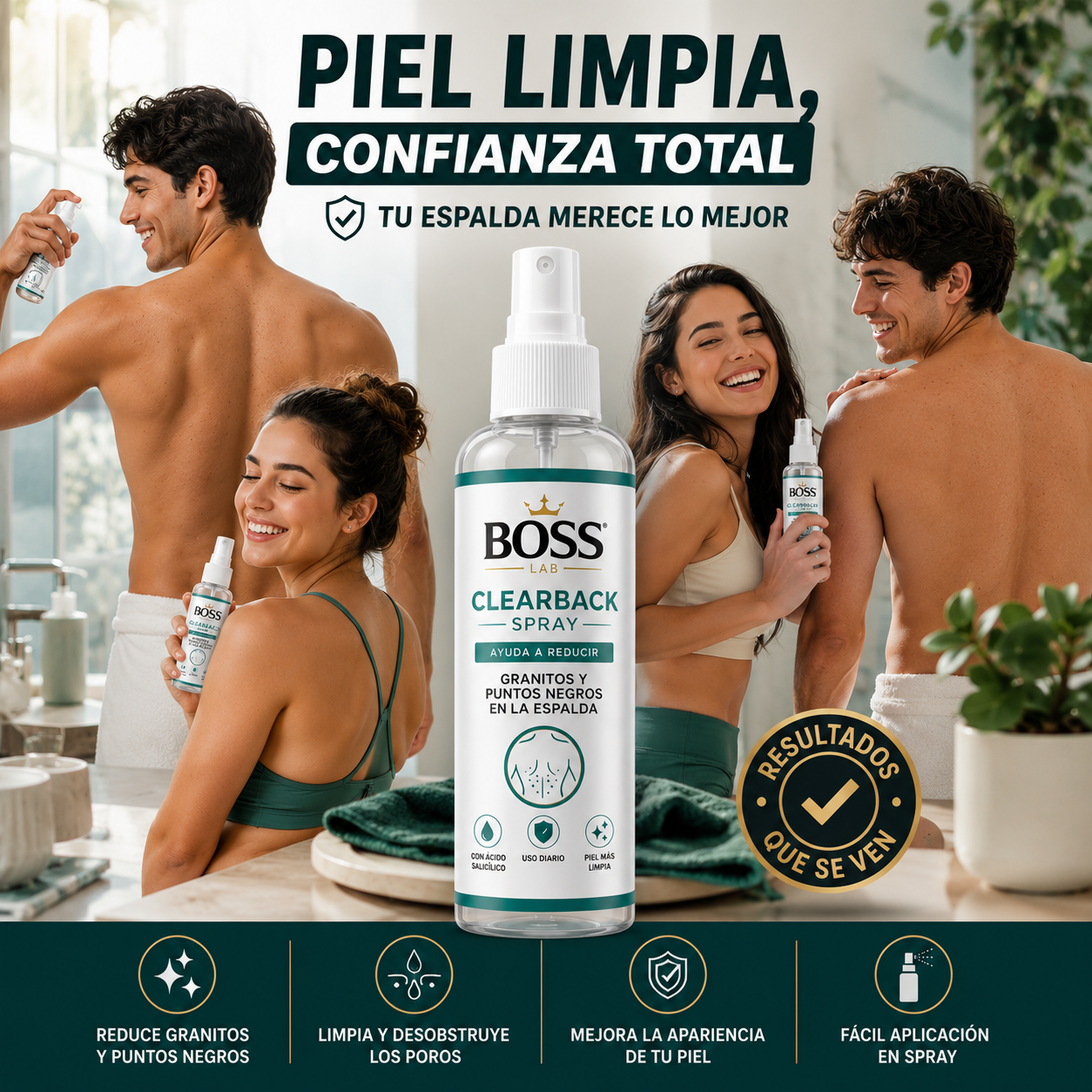 ClearBack Spray – Ayuda a Reducir Granitos y Puntos Negros en la Espalda
