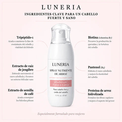 Luneria-Spray capilar que ayuda a frenar la caída