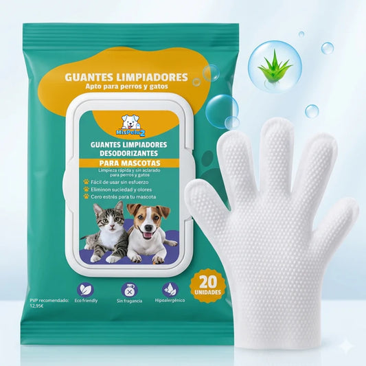 Boss-Guantes de Limpieza y Desodorización para Mascotas