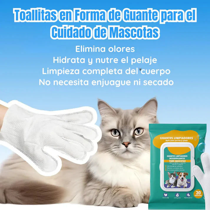 Boss-Guantes de Limpieza y Desodorización para Mascotas