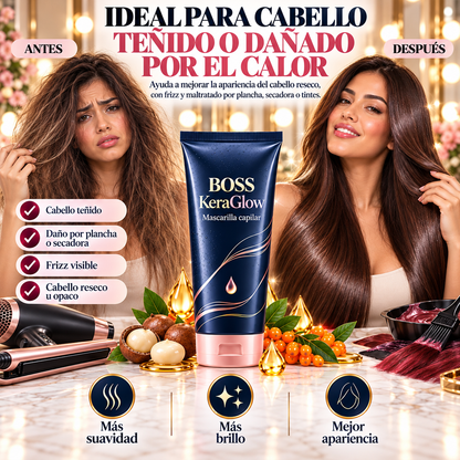 KeraGlow™-Tratamiento Nutritivo y Reparador para Cabello Seco o Dañado