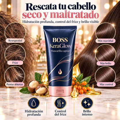 KeraGlow™-Tratamiento Nutritivo y Reparador para Cabello Seco o Dañado