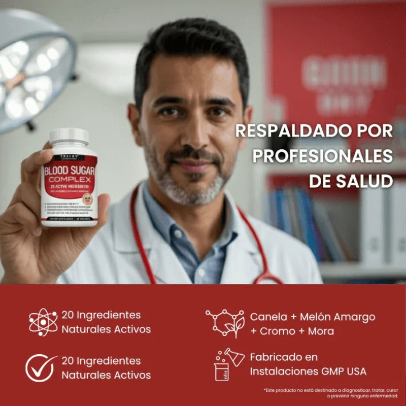 Blood Sugar Complex – Fórmula avanzada para equilibrar tu glucosa y mejorar tu energía diaria.