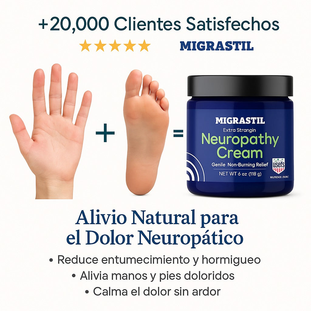 Migrastil Crema Natural para Neuropatía-Calma el Ardor y Hormigueo en Minutos