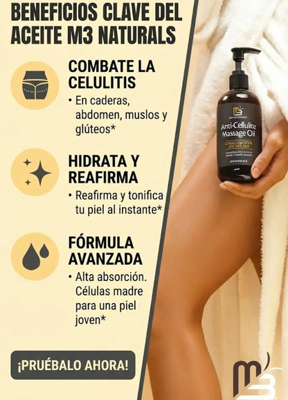 Naturals Cellulite Massage Oil – Aceite anticelulitis con colágeno + células madre activas